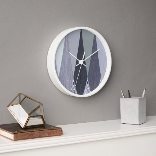 Horloge Impression d'art à points Chevron Gris Cendré (Bureau)