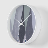 Horloge Impression d'art à points Chevron Gris Cendré (Angle)