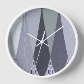 Horloge Impression d'art à points Chevron Gris Cendré (Recto)