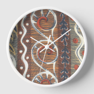 Horloge Impression d'art motif africain vintage