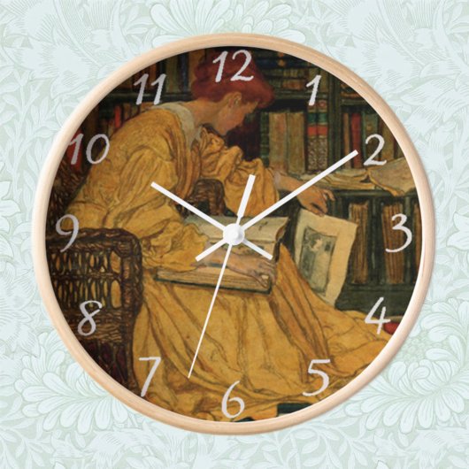 Horloge Impression d'art pour amateur de livres anciens | 