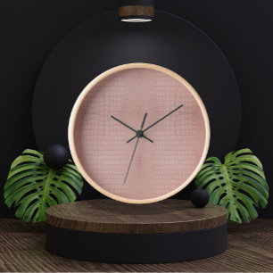Horloge Impression de texture d'alligator rose