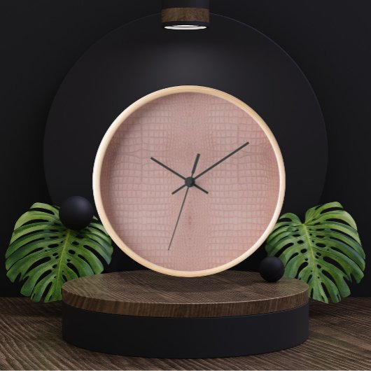 Horloge Impression de texture d'alligator rose