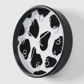 Horloge Impression de vache noire et blanche (Angle)
