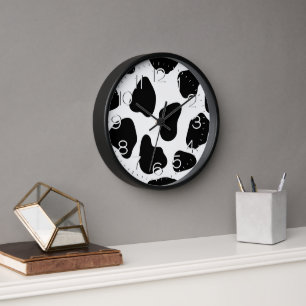 Horloge Impression de vache noire et blanche