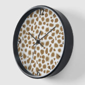 Horloge Impression léopard - Brun taupe et blanc (Angle)