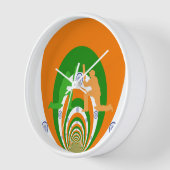 Horloge Inde Cricket Spirit Design abstrait (Angle)