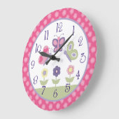 Horloge infirmière à papillon rose et pourpre pers (Angle)