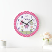 Horloge infirmière à papillon rose et pourpre pers (Maison)