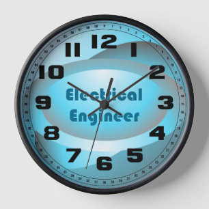 Horloge Ingénieur Électricien Bleu