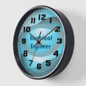 Horloge Ingénieur électrique bleu (Angle)