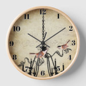 Horloge Inséparable du petit lustre de chickadee (Recto)