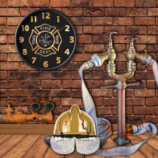 Horloge Insigne d'or du service des incendies