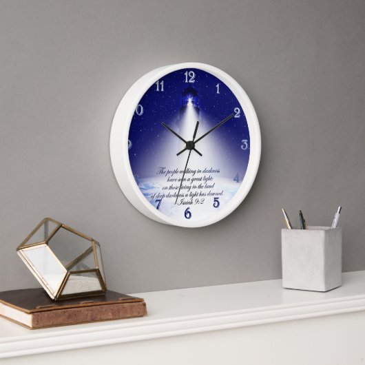 Horloge Isaiah 9:2 Round Wall Clock (Bureau)