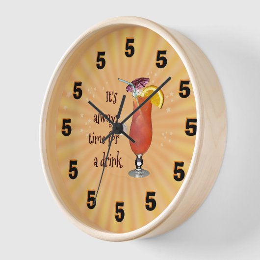 Horloge It's always time for a drink ;-) Wall Clock (Angle)