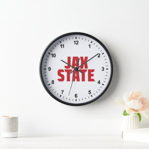 Horloge Jacksonville State University JAX STATE Bold Red