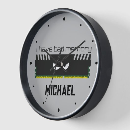 Horloge J'ai une mauvaise mémoire RAM geeky nerdy cool Vot (Angle)