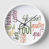 Horloge J'Aime Les Jeux De Basket. Avec compassion (Recto)