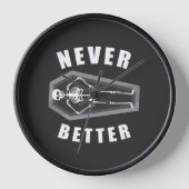 Horloge Jamais Meurt À L'Intérieur Du Squelette Halloween (Recto)