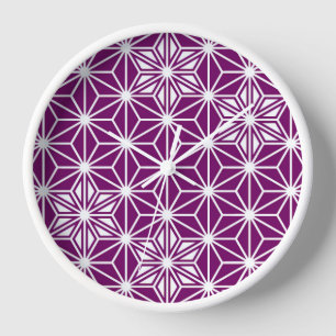 Horloge Japonais Asanoha motif - aubergine violet