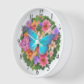 Horloge Jardin aux fleurs de papillons (Angle)