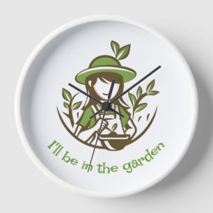 Horloge Jardin de jardinage mignon