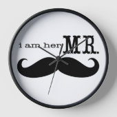 Horloge Je suis Son M. Mustache Grooms Cadeaux (Recto)