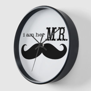 Horloge Je suis Son M. Mustache Grooms Cadeaux