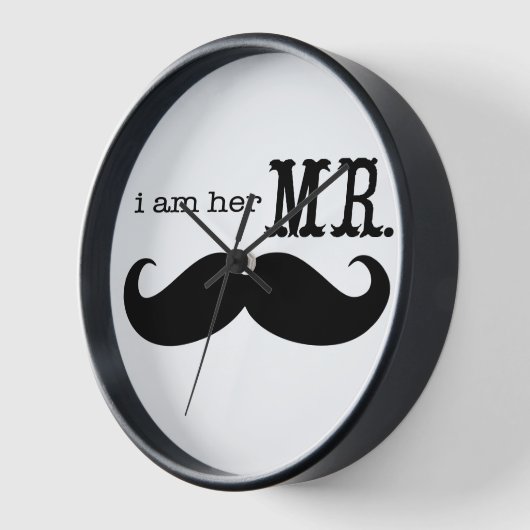 Horloge Je suis Son M. Mustache Grooms Cadeaux (Angle)
