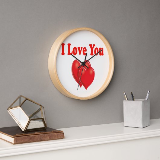 Horloge Je t'aime, l'horloge de la Saint Valentin (Bureau)