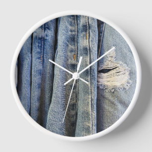 Horloge Jean bleu déchiré