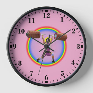 Horloge Jésus-Christ faisant le Clean and Jerk