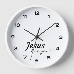 Horloge Jésus Loves You Wall Clock