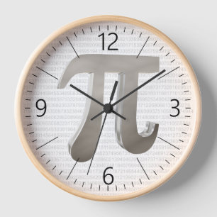Horloge Joli caractère pi en métal