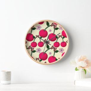 Horloge Joli motif floral de cerise