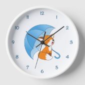 Horloge Joli Petit Renard dormant sous parapluie (Recto)