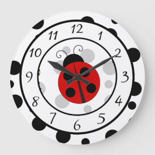 Horloge jolie coccinelle rouge