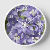 Horloge Jolie florale de Delphinium violet (Recto)