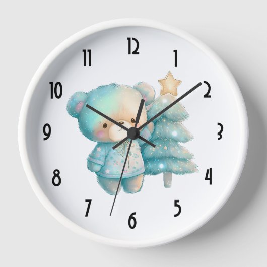 Horloge Jolie Ours et Noël (Recto)