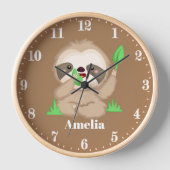 Horloge Jolie paresse ajouter nom filles décoration de cha (Recto)