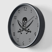 Horloge Jolly roger gris (Angle)