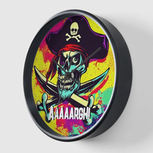 Horloge Jolly roger moderne (Angle)