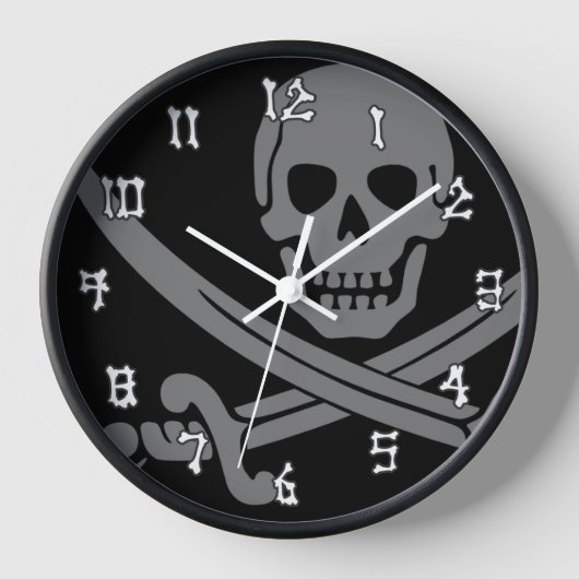 Horloge Jolly roger Pirate foncé (Recto)