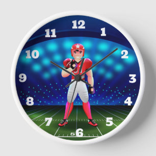 Horloge Joueur de football sur le terrain