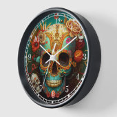 Horloge Jour Du Crâne Sucre Des Morts (Angle)