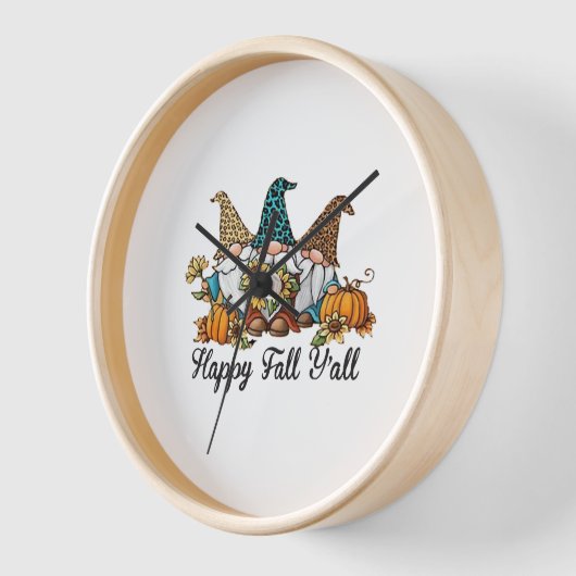 Horloge Joyeuse automne Y tous Gnome Leopard Citrouille Ch (Angle)