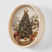 Horloge Joyeuse fête des arbres de fêtes ! (Angle)