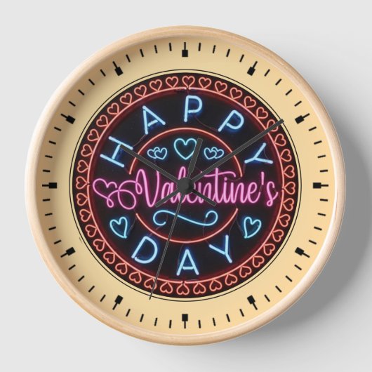 Horloge Joyeuse Saint-Valentin Cercle Design-67128 (Recto)