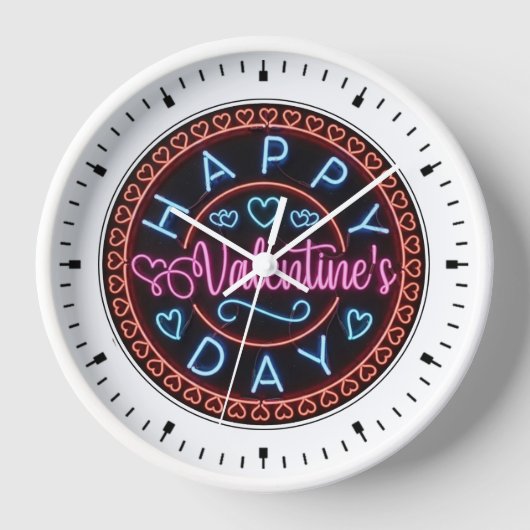 Horloge Joyeuse Saint-Valentin Cercle Design-67128 (Recto)