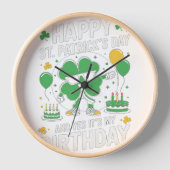 Horloge Joyeux anniversaire du Jour de la Saint Patrick (Recto)